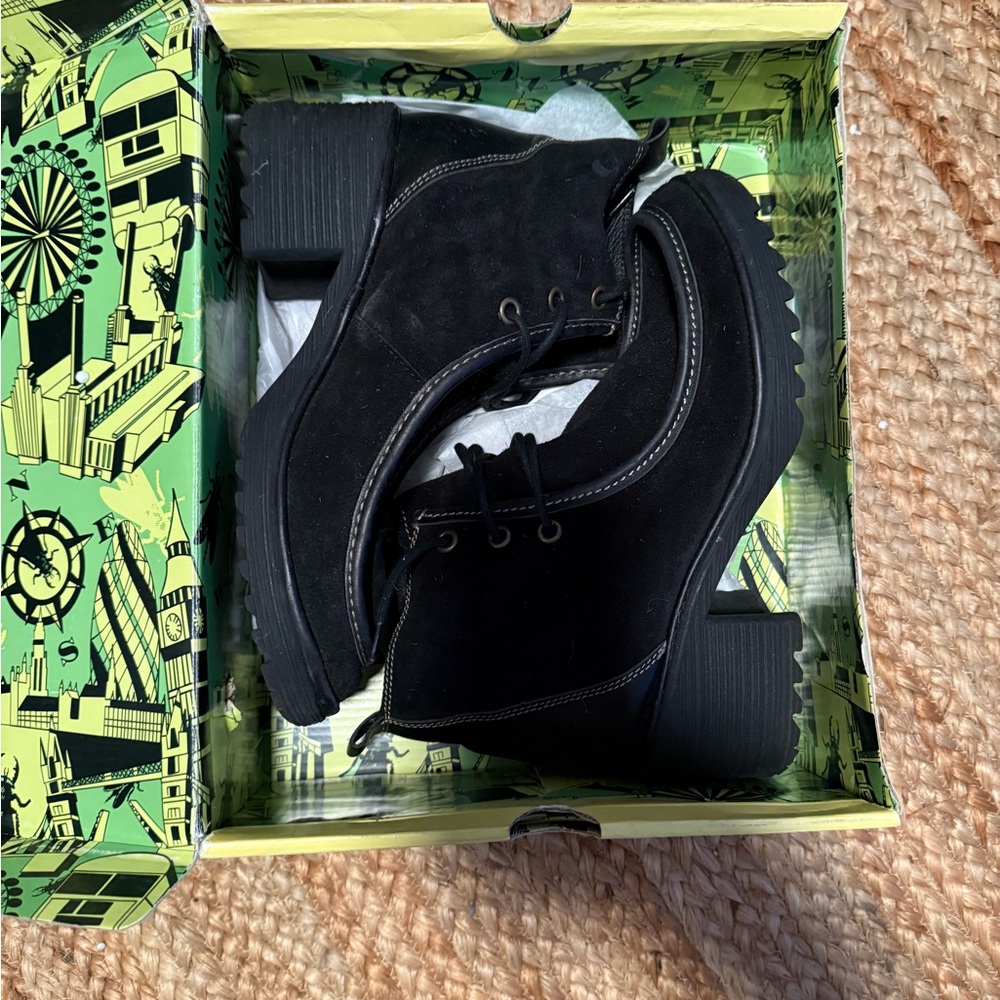 The Fly London Wins /perfect bootie Lace up 2 1/2 in heel Suede leather.